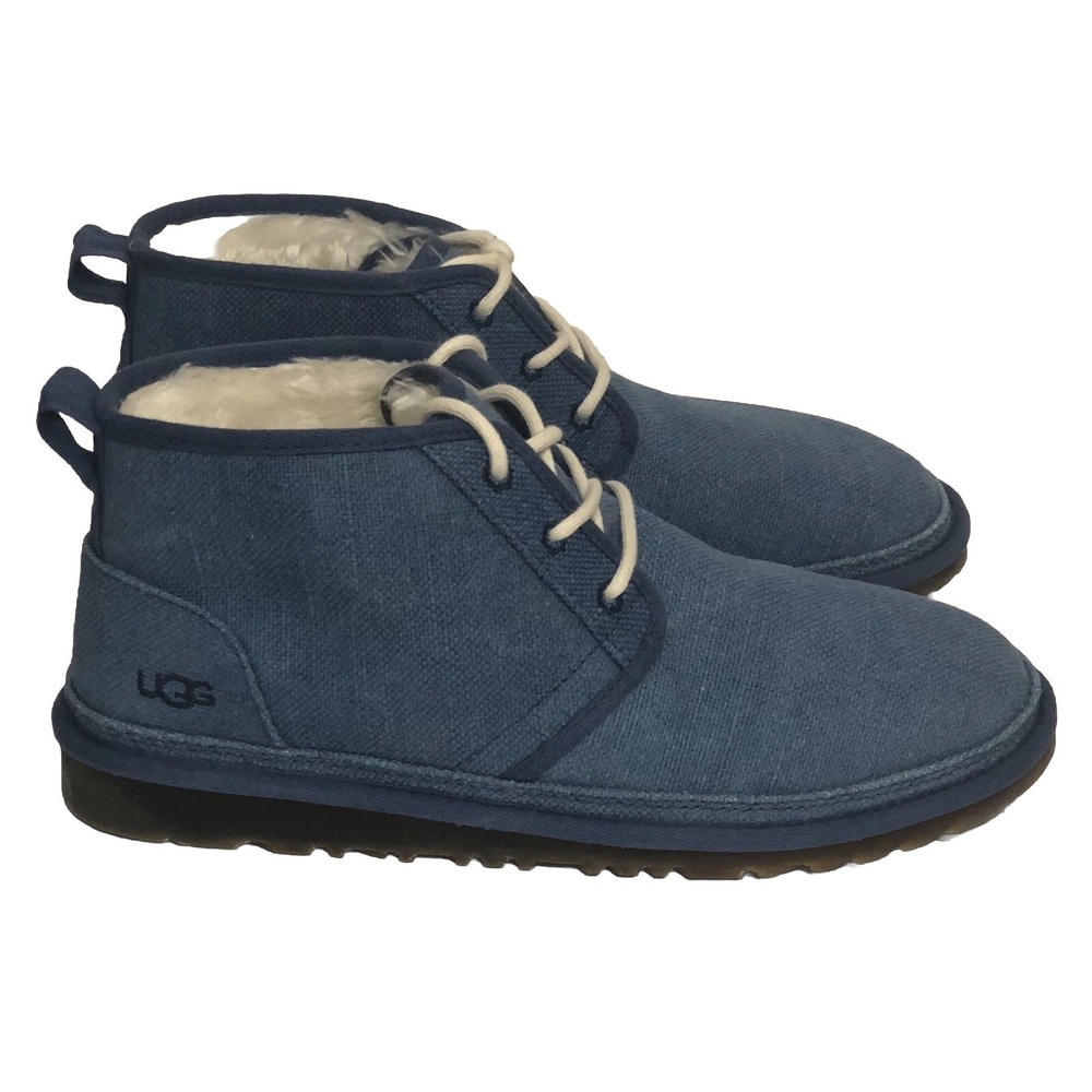 UGG Brunel Chukka Lace Up Ankle Boots Wool Lined Indigo Blue Men Size 11 New